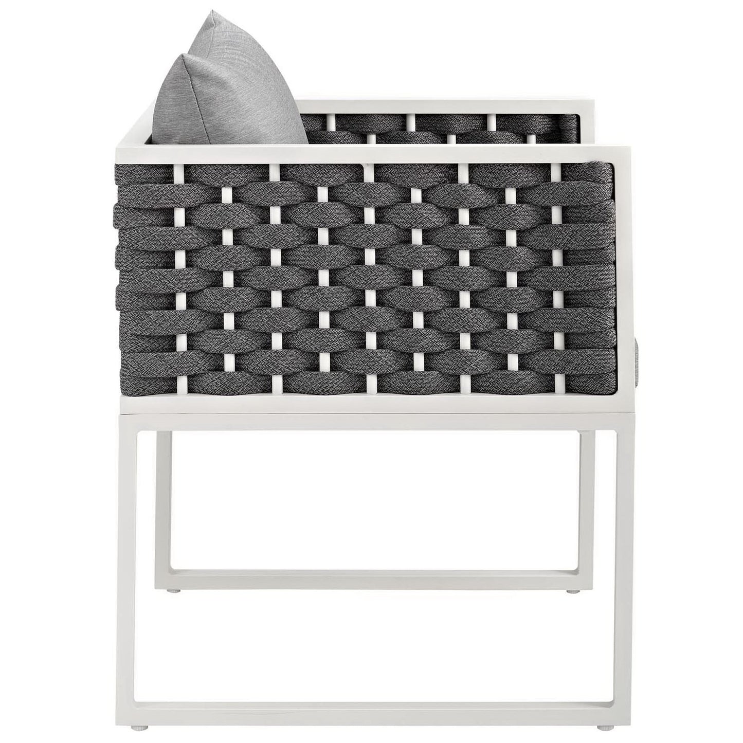 Stance Outdoor Patio Aluminum Dining Armchair in White Gray by Modway (3053)