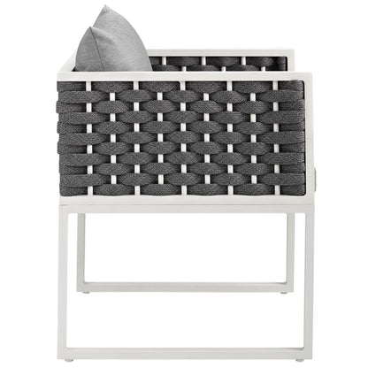 Stance Outdoor Patio Aluminum Dining Armchair in White Gray by Modway (3053)