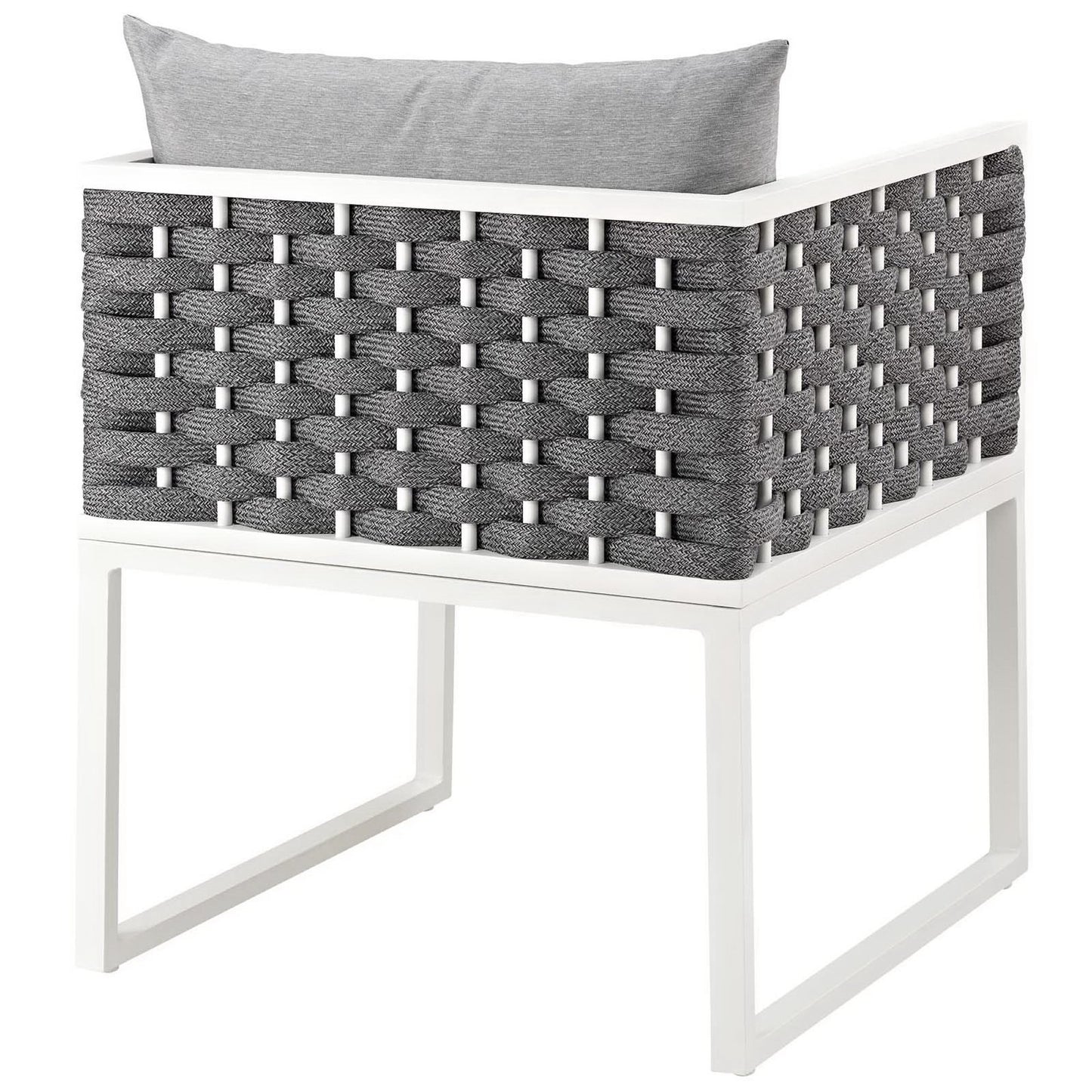 Stance Outdoor Patio Aluminum Dining Armchair in White Gray by Modway (3053)