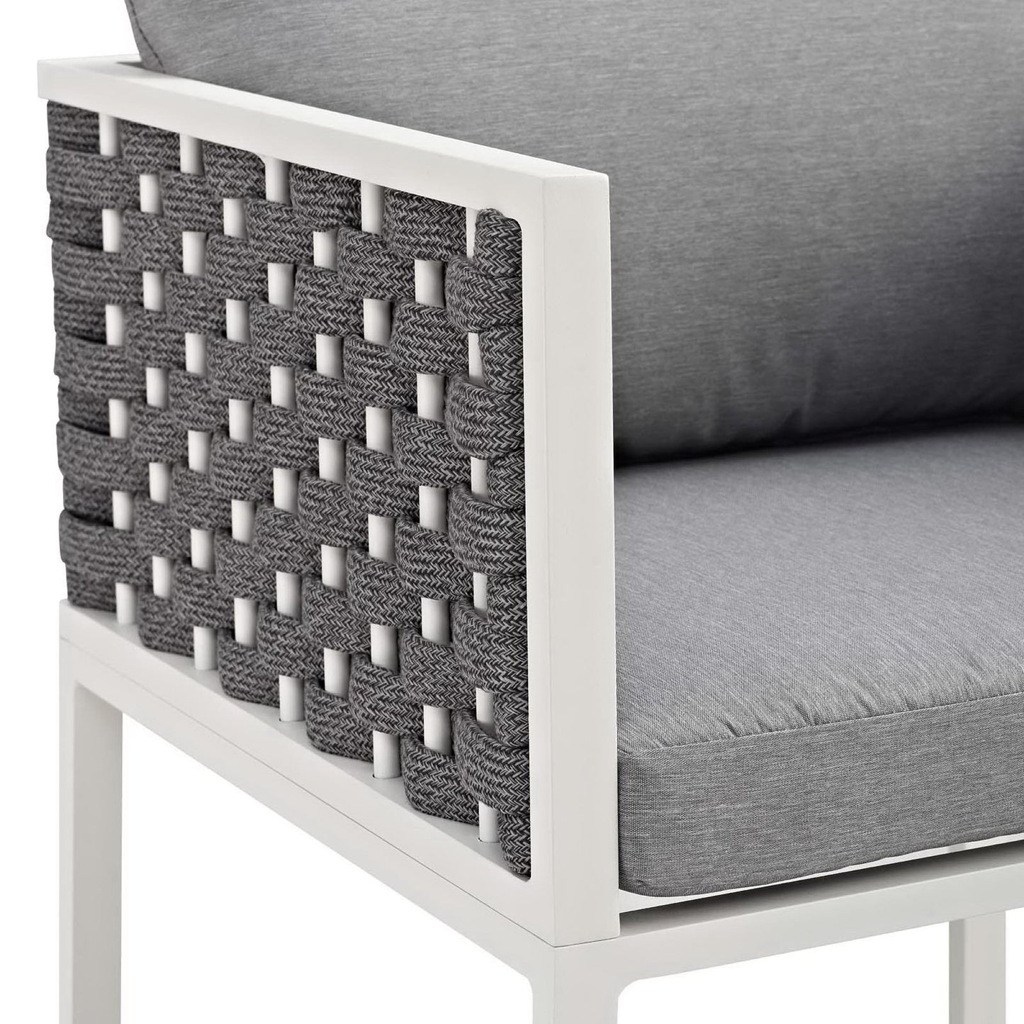 Stance Outdoor Patio Aluminum Dining Armchair in White Gray by Modway (3053)