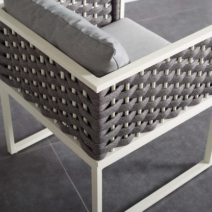 Stance Outdoor Patio Aluminum Dining Armchair in White Gray by Modway (3053)