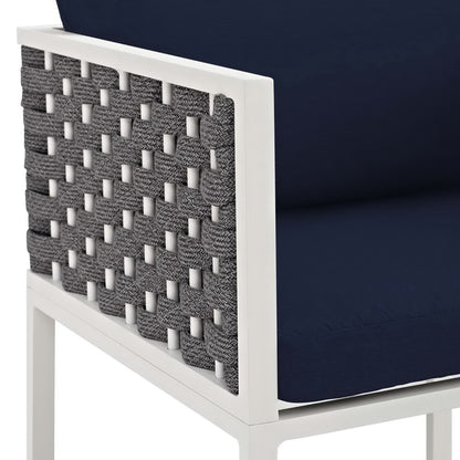 Stance Outdoor Patio Aluminum Dining Armchair in White Navy by Modway (3053)