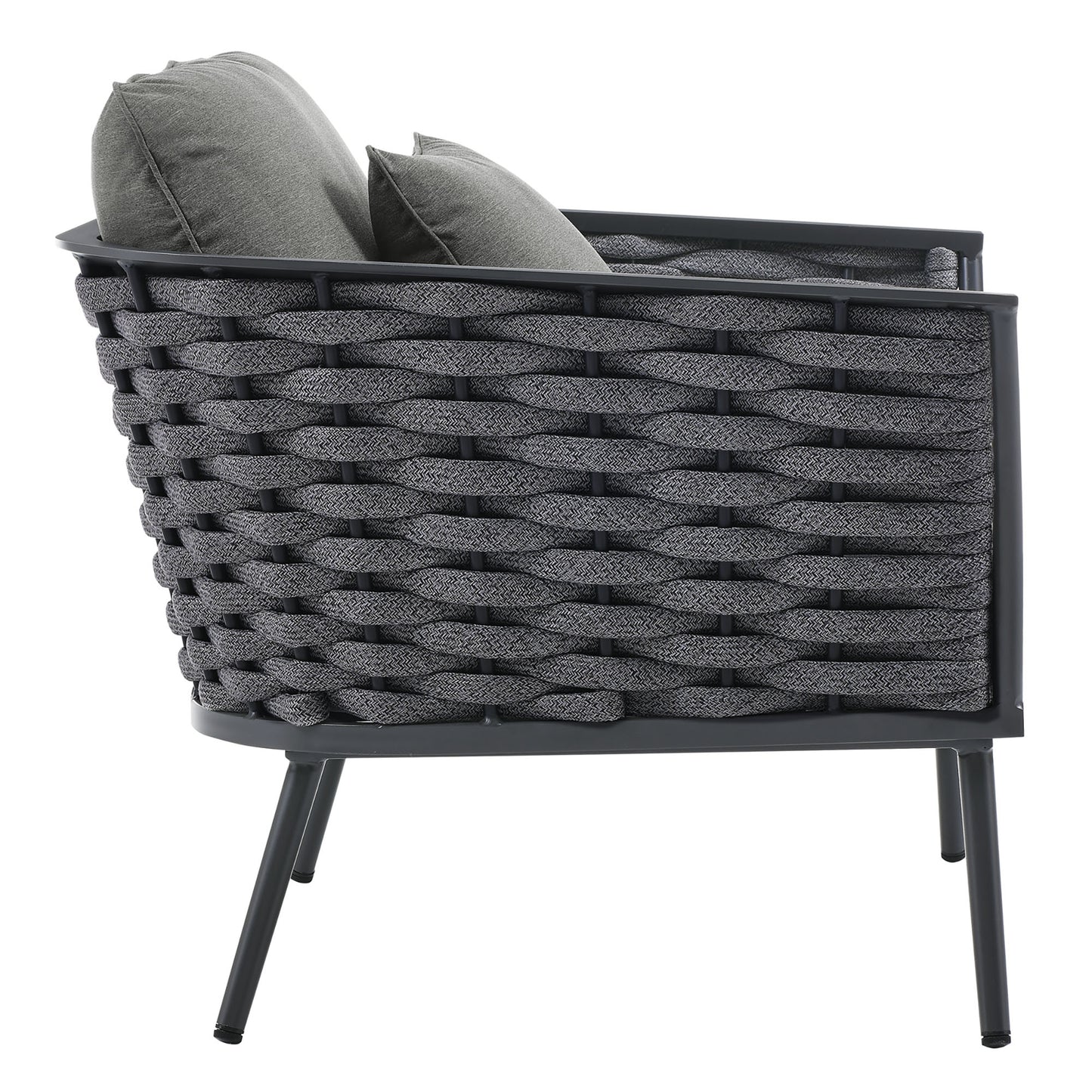 Stance Outdoor Patio Aluminum Armchair in Gray Charcoal by Modway (3054)
