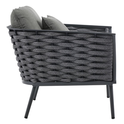 Stance Outdoor Patio Aluminum Armchair in Gray Charcoal by Modway (3054)