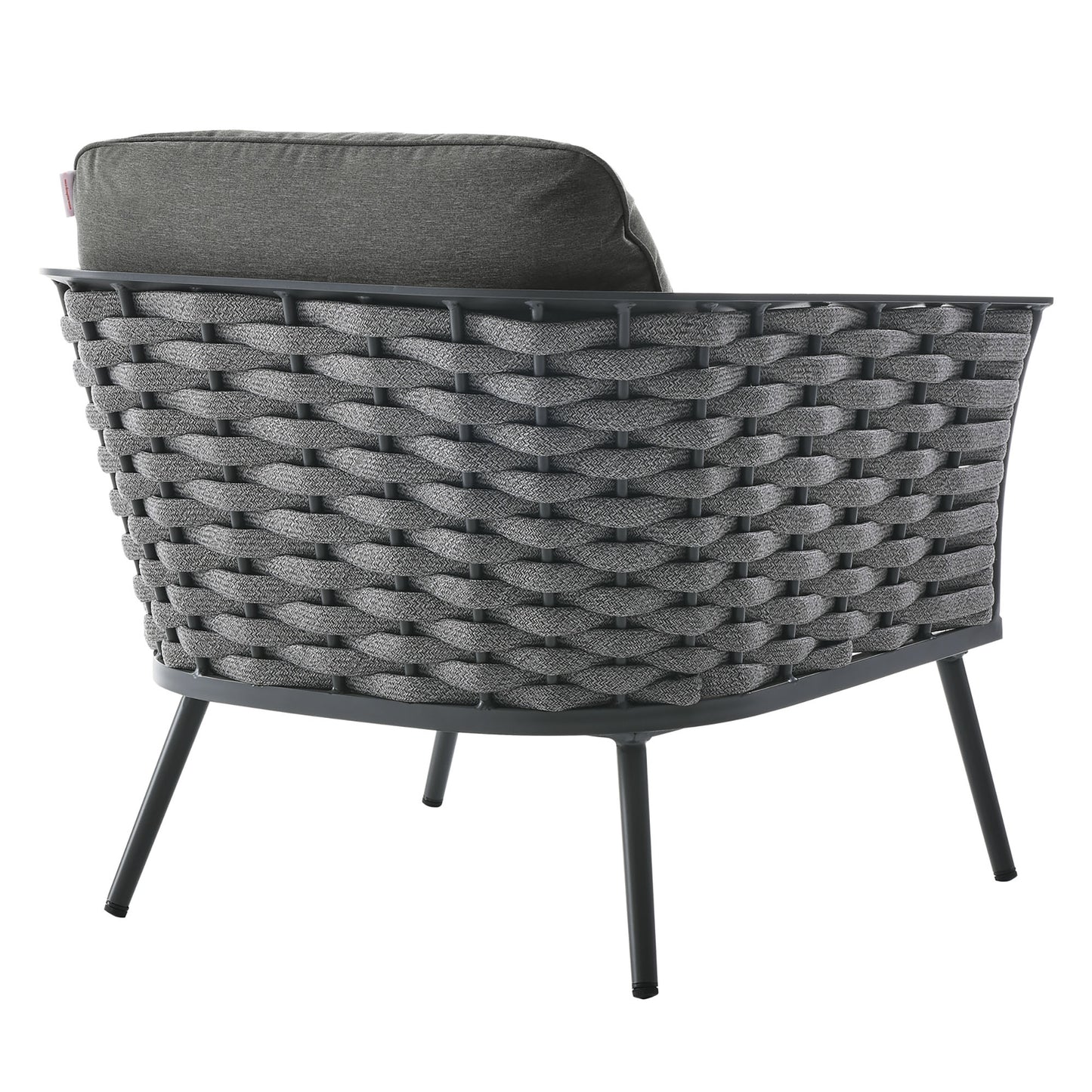 Stance Outdoor Patio Aluminum Armchair in Gray Charcoal by Modway (3054)