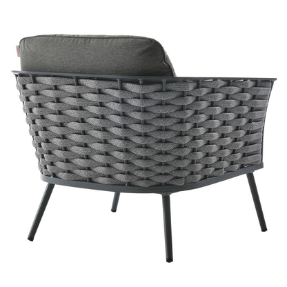 Stance Outdoor Patio Aluminum Armchair in Gray Charcoal by Modway (3054)