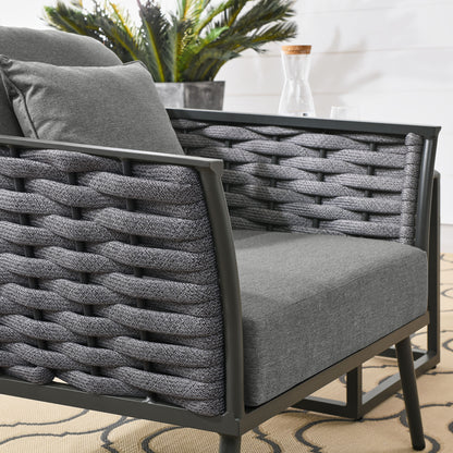 Stance Outdoor Patio Aluminum Armchair in Gray Charcoal by Modway (3054)