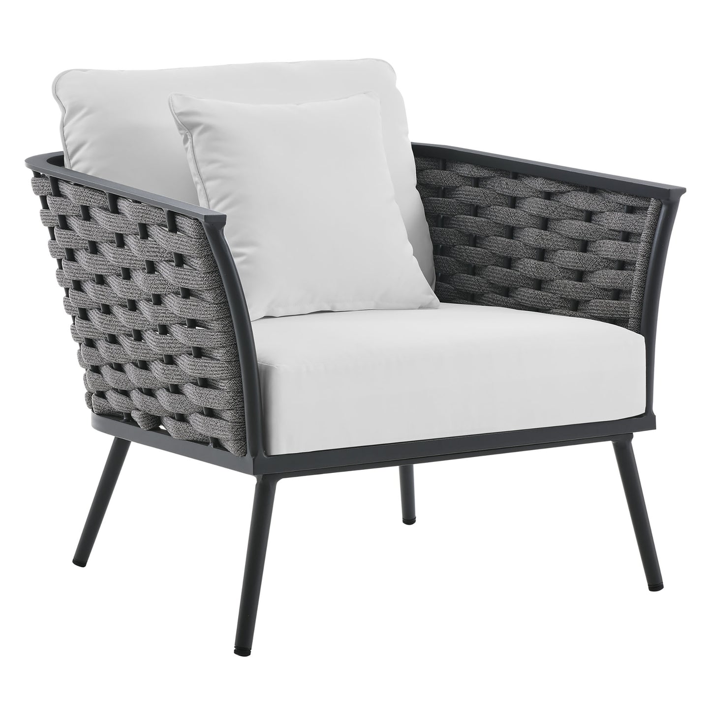 Stance Outdoor Patio Aluminum Armchair in Gray White by Modway (3054)