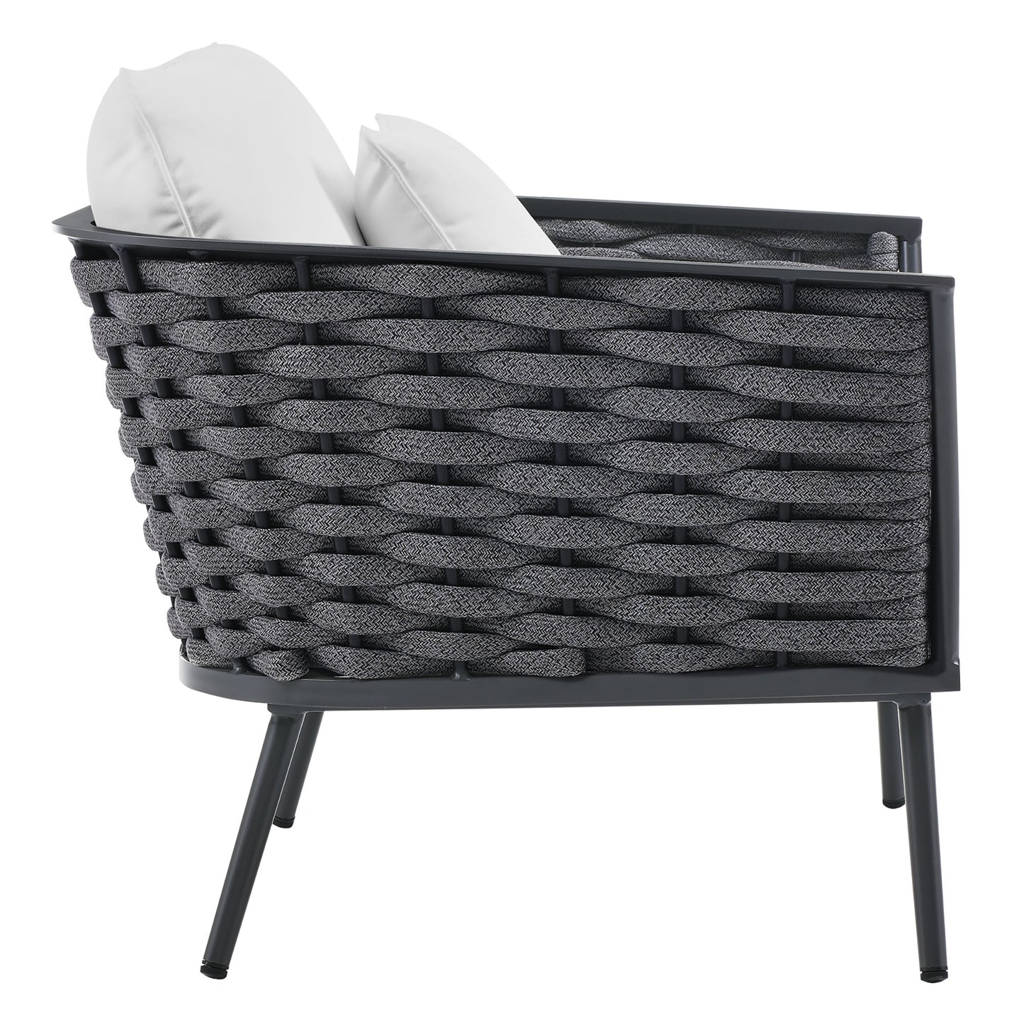 Stance Outdoor Patio Aluminum Armchair in Gray White by Modway (3054)