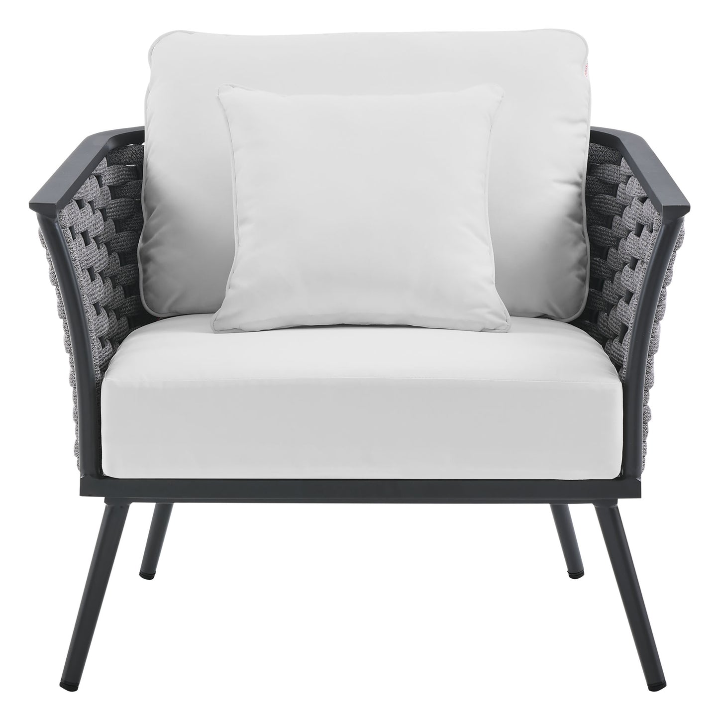Stance Outdoor Patio Aluminum Armchair in Gray White by Modway (3054)