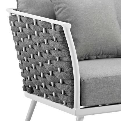 Stance Outdoor Patio Aluminum Armchair in White Gray by Modway (3054)