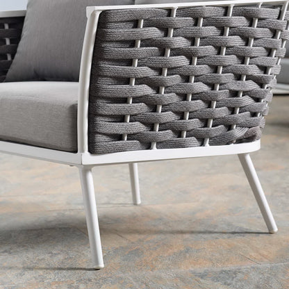 Stance Outdoor Patio Aluminum Armchair in White Gray by Modway (3054)