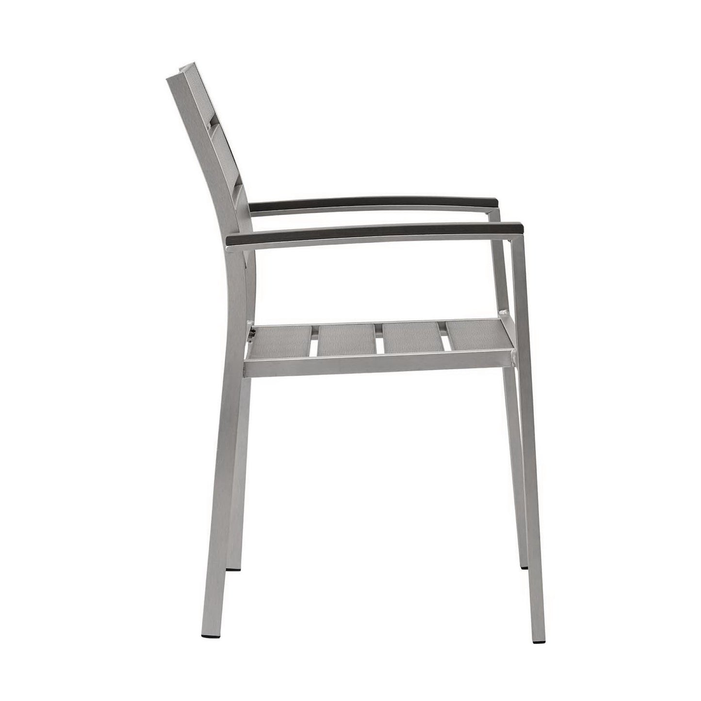 Shore Outdoor Patio Aluminum Dining Armchair in Silver Gray by Modway (3130)