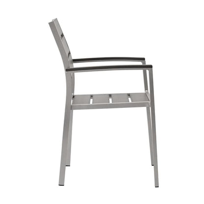 Shore Outdoor Patio Aluminum Dining Armchair in Silver Gray by Modway (3130)