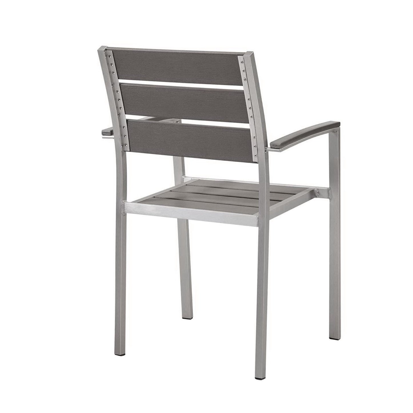 Shore Outdoor Patio Aluminum Dining Armchair in Silver Gray by Modway (3130)