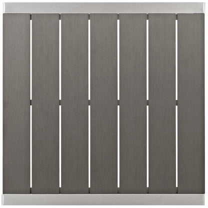 Shore 3 Piece Outdoor Patio Aluminum Pub Set in Silver Gray by Modway