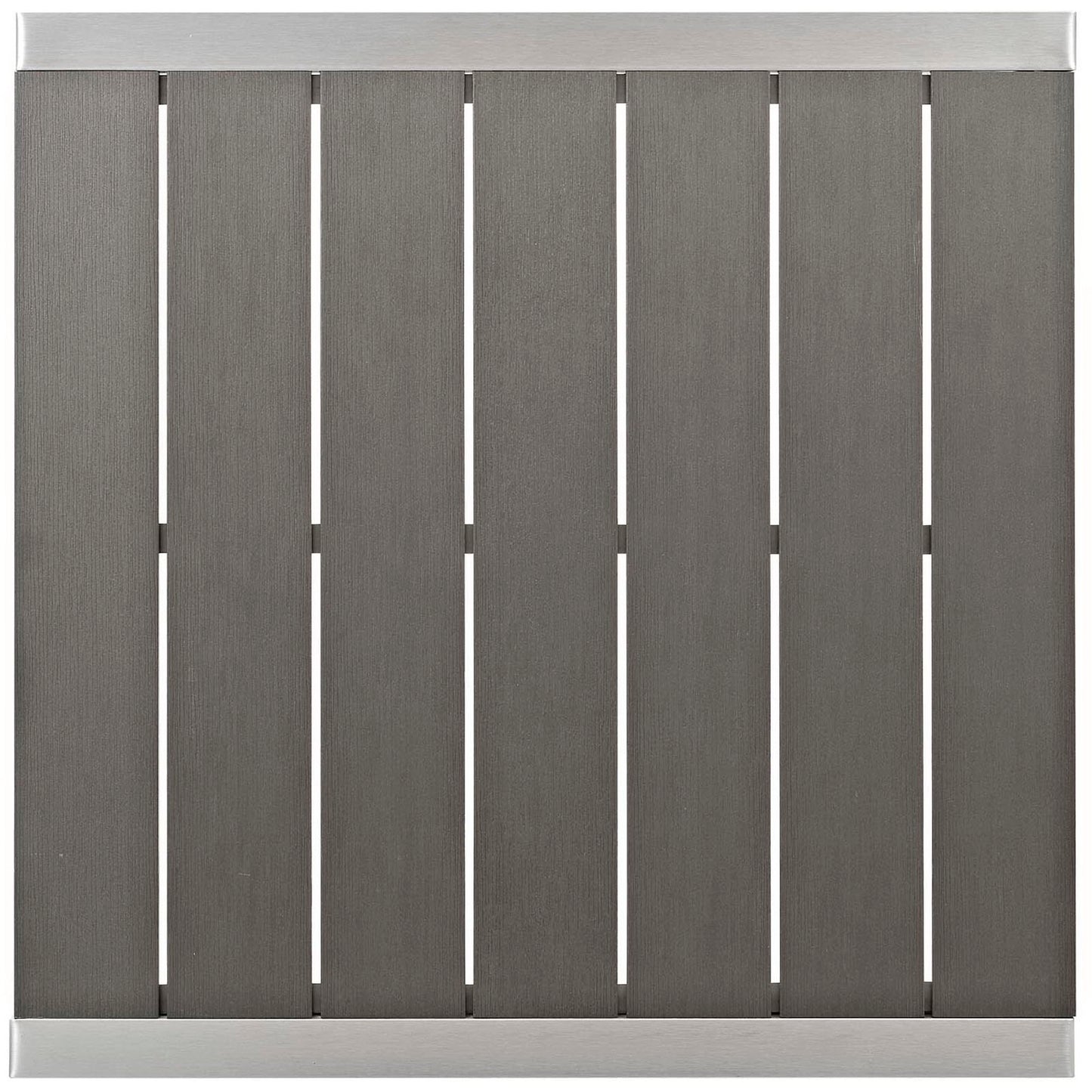 Shore 3 Piece Outdoor Patio Aluminum Pub Set in Silver Gray by Modway