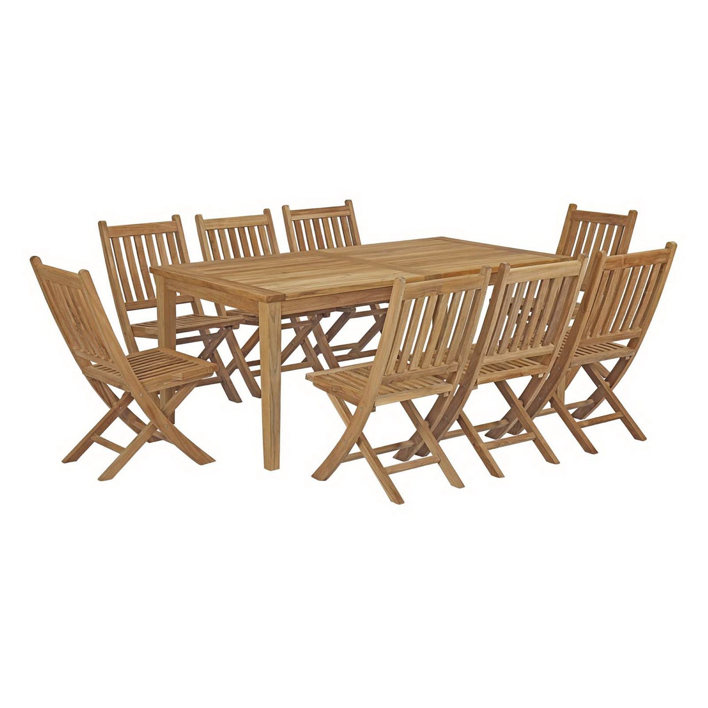 Marina 9 Piece Outdoor Patio Teak Furniture Set in Natural by Modway (3204)