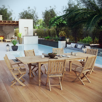 Marina 7 Piece Outdoor Patio Teak Furniture Set in Natural by Modway (3280)