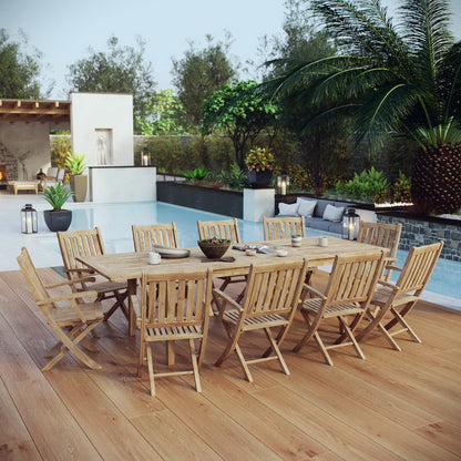 Marina 11 Piece Outdoor Patio Teak Furniture Set in Natural by Modway (3285)