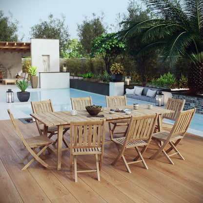 Marina 9 Piece Outdoor Patio Teak Furniture Set in Natural by Modway (3313)