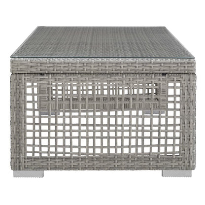 Aura 6 Piece Outdoor Patio Wicker Rattan Conversation Set in Gray Navy by Modway (3559)
