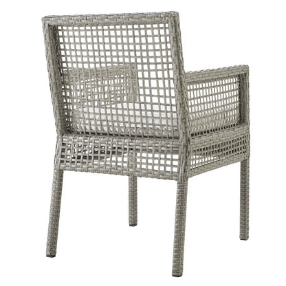 Aura 7 Piece Outdoor Patio Wicker Rattan Dining Set in Gray White by Modway (3560)
