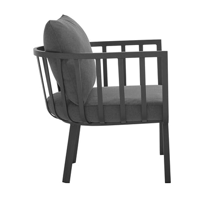 Riverside Outdoor Patio Aluminum Armchair in Gray Charcoal by Modway (3566)