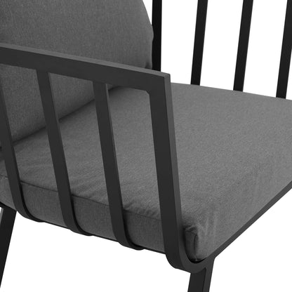 Riverside Outdoor Patio Aluminum Armchair in Gray Charcoal by Modway (3566)