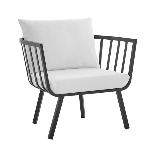Riverside Outdoor Patio Aluminum Armchair in Gray White by Modway (3566)