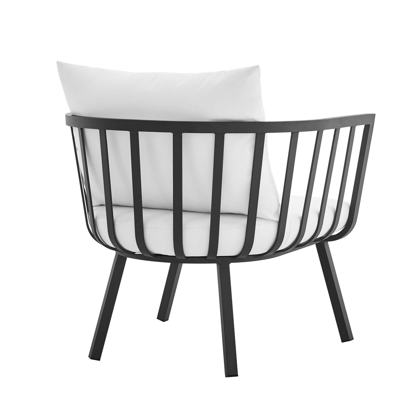 Riverside Outdoor Patio Aluminum Armchair in Gray White by Modway (3566)