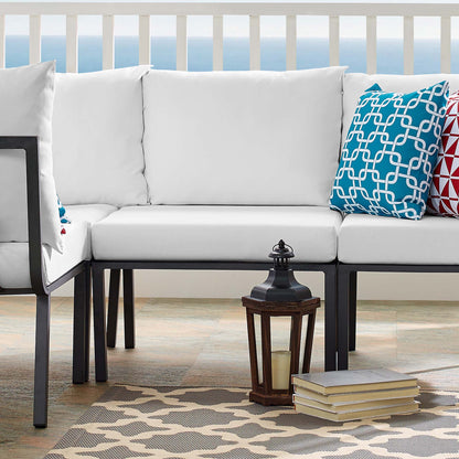 Riverside Outdoor Patio Aluminum Armless Chair in Gray White by Modway (3567)