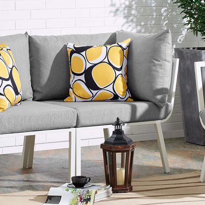 Riverside Outdoor Patio Aluminum Corner Chair in White Gray by Modway (3569)