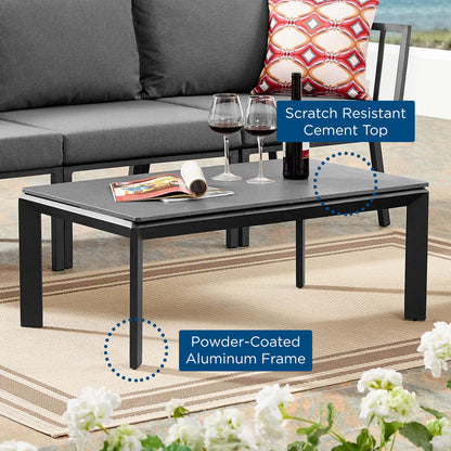 Riverside Aluminum Outdoor Patio Coffee Table in Gray by Modway (3570)