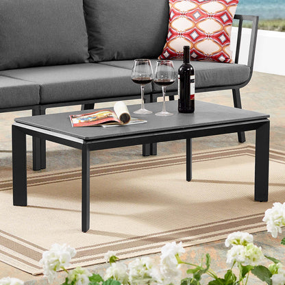 Riverside Aluminum Outdoor Patio Coffee Table in Gray by Modway (3570)