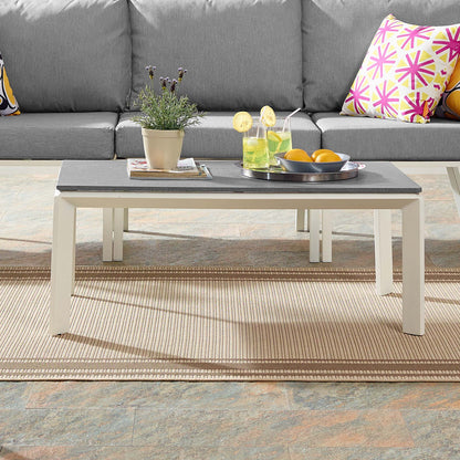 Riverside Aluminum Outdoor Patio Coffee Table in White by Modway (3570)