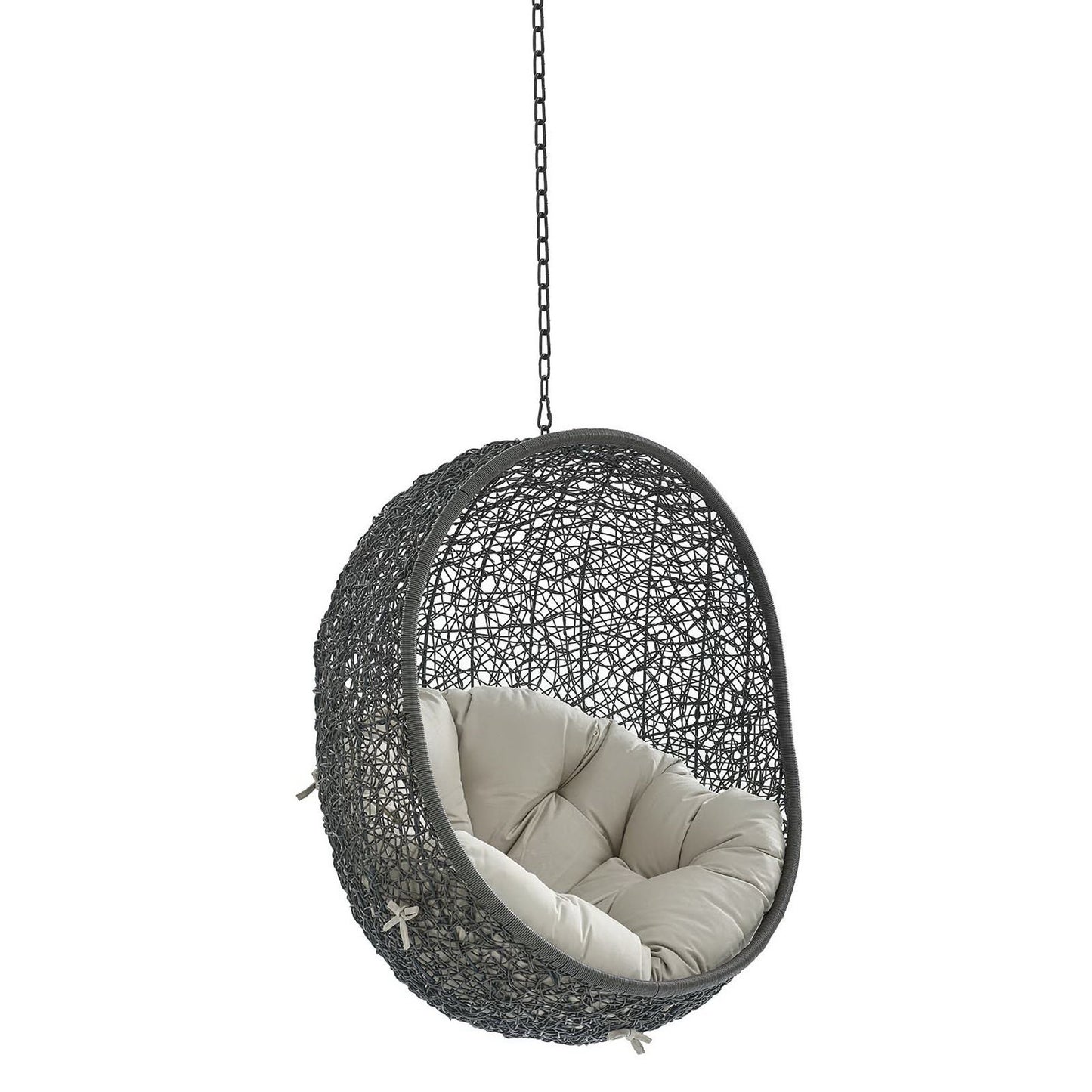 Hide Sunbrella Fabric Swing Outdoor Patio Lounge Chair Without Stand in Gray Beige by Modway (3634)