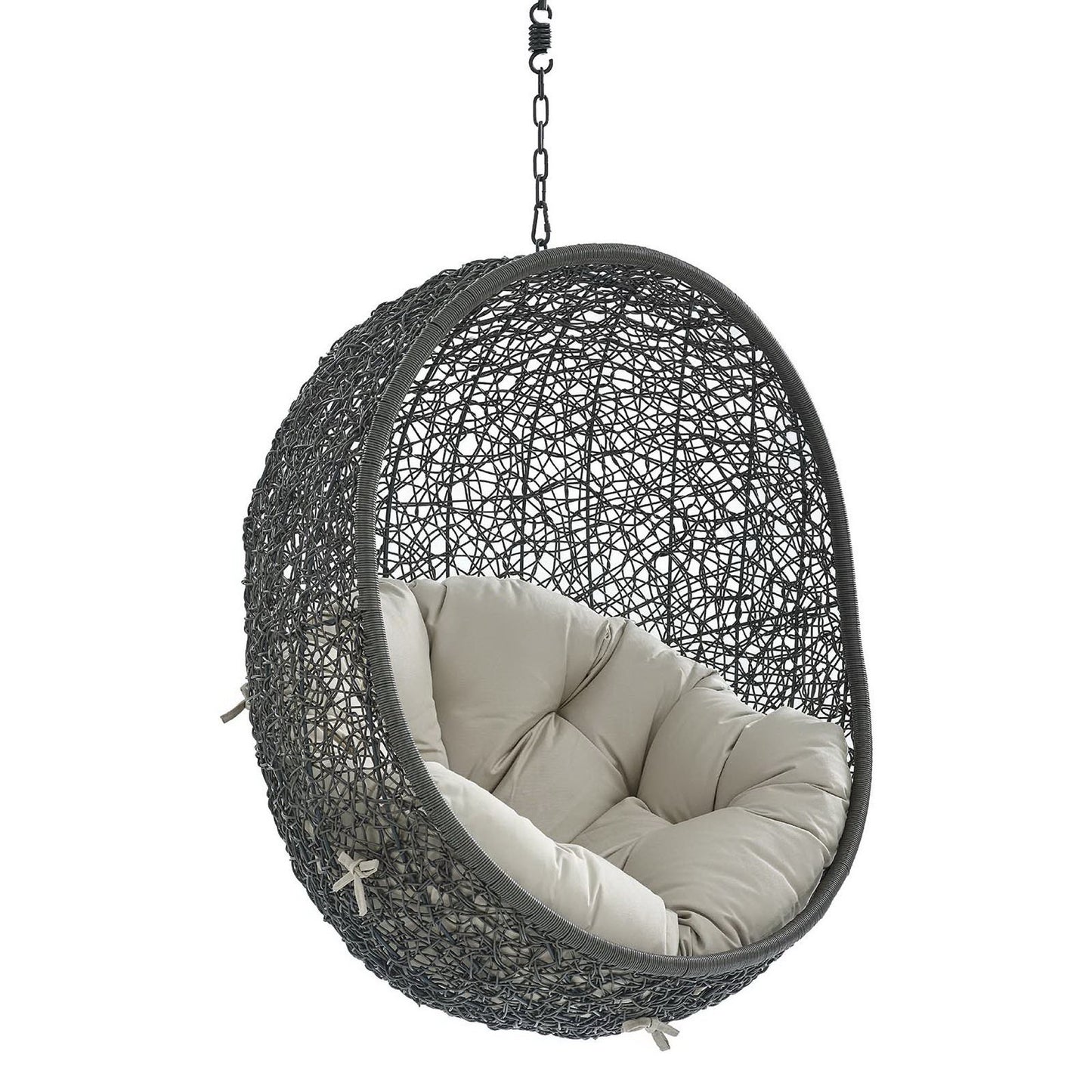 Hide Sunbrella Fabric Swing Outdoor Patio Lounge Chair Without Stand in Gray Beige by Modway (3634)