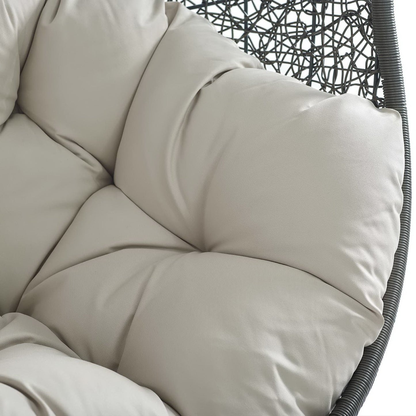 Hide Sunbrella Fabric Swing Outdoor Patio Lounge Chair Without Stand in Gray Beige by Modway (3634)