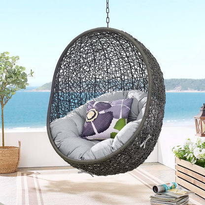 Hide Sunbrella Fabric Swing Outdoor Patio Lounge Chair Without Stand in Gray by Modway (3634)