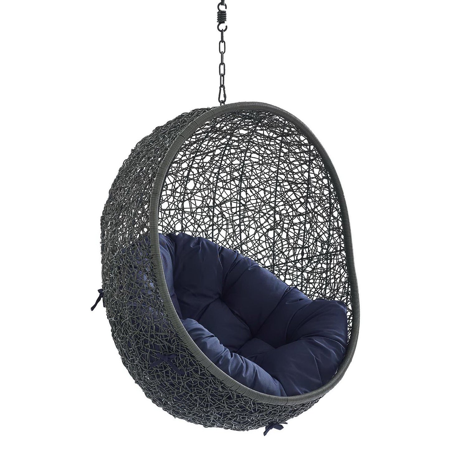 Hide Sunbrella Fabric Swing Outdoor Patio Lounge Chair Without Stand in Gray Navy by Modway (3634)