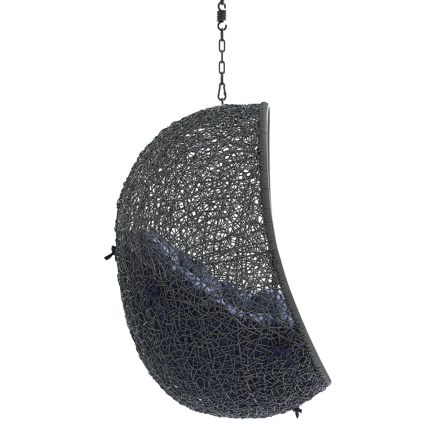 Hide Sunbrella Fabric Swing Outdoor Patio Lounge Chair Without Stand in Gray Navy by Modway (3634)