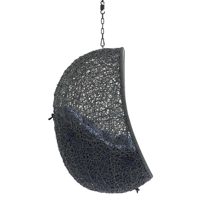 Hide Sunbrella Fabric Swing Outdoor Patio Lounge Chair Without Stand in Gray Navy by Modway (3634)