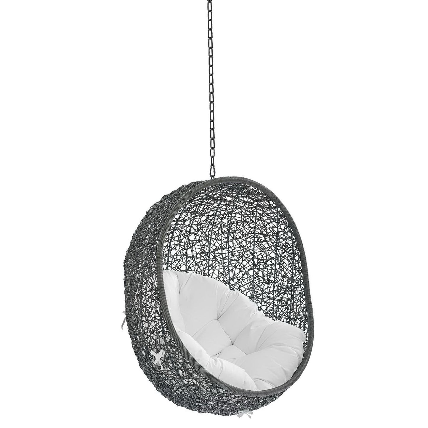 Hide Sunbrella Fabric Swing Outdoor Patio Lounge Chair Without Stand in Gray White by Modway (3634)