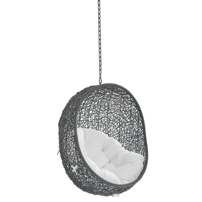 Hide Sunbrella Fabric Swing Outdoor Patio Lounge Chair Without Stand in Gray White by Modway (3634)