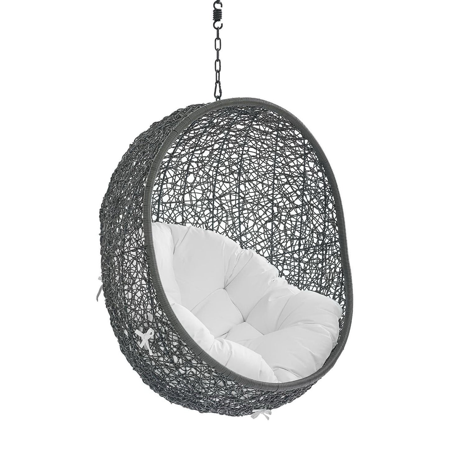 Hide Sunbrella Fabric Swing Outdoor Patio Lounge Chair Without Stand in Gray White by Modway (3634)