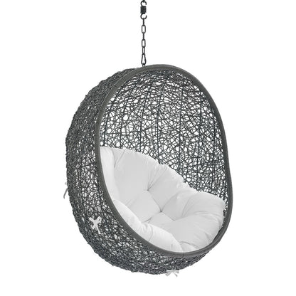 Hide Sunbrella Fabric Swing Outdoor Patio Lounge Chair Without Stand in Gray White by Modway (3634)