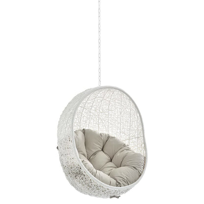 Hide Sunbrella Fabric Swing Outdoor Patio Lounge Chair Without Stand in White Beige by Modway (3634)