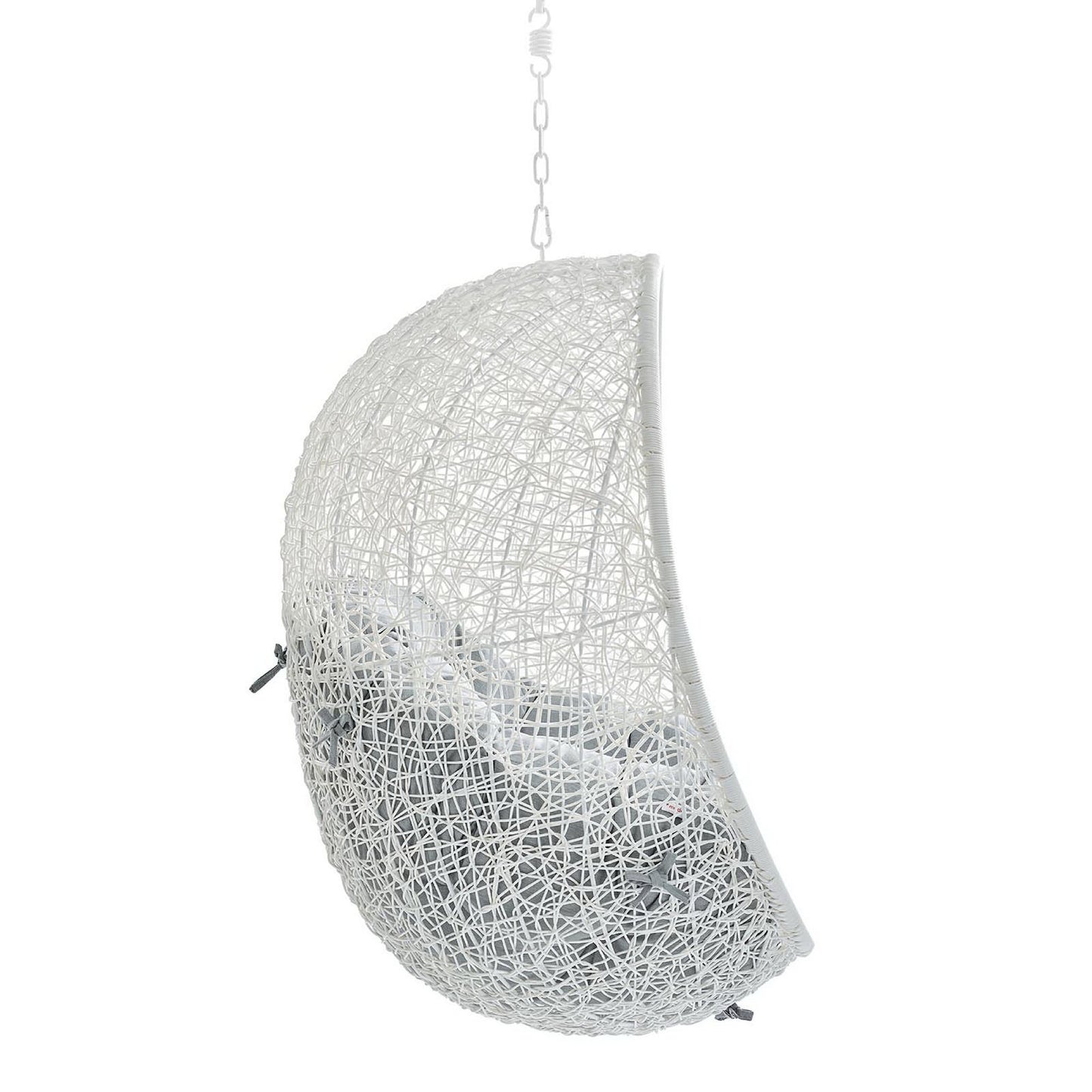 Hide Sunbrella Fabric Swing Outdoor Patio Lounge Chair Without Stand in White Gray by Modway (3634)
