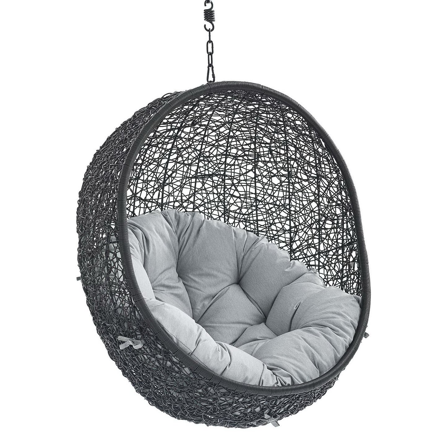 Encase Sunbrella Fabric Swing Outdoor Patio Lounge Chair Without Stand in Black Gray by Modway (3635)